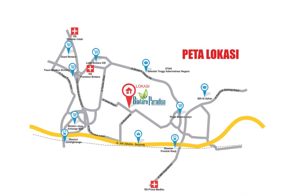 Lokasi - Bintaro Paradiso - Rumah Cluster Bintaro Sektor 3A Tangerang